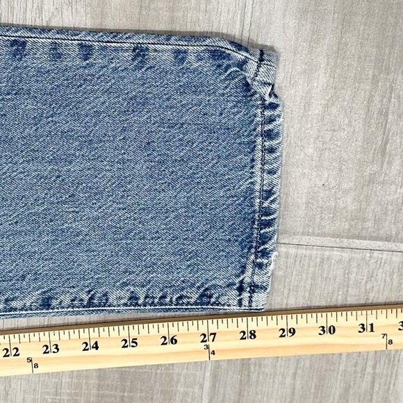 Triarchy Stove Pipe High-Rise Destroyed Distressed Jeans in Light Indigo Denim - Picture 14 of 16